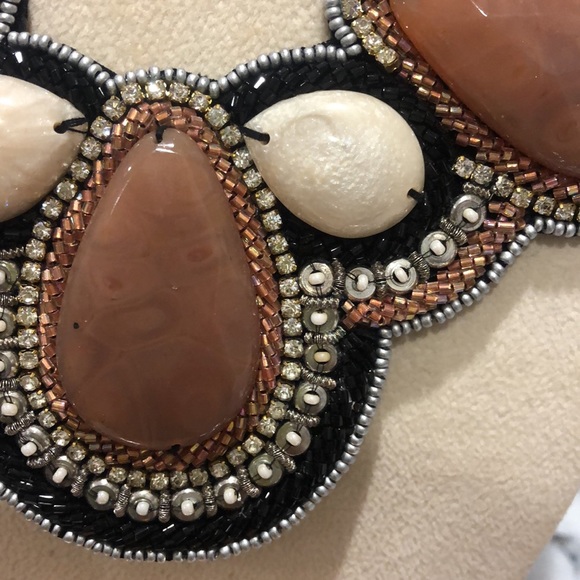 Fall Colored Stone Statement Bib Necklace-Boutique - Picture 7 of 7